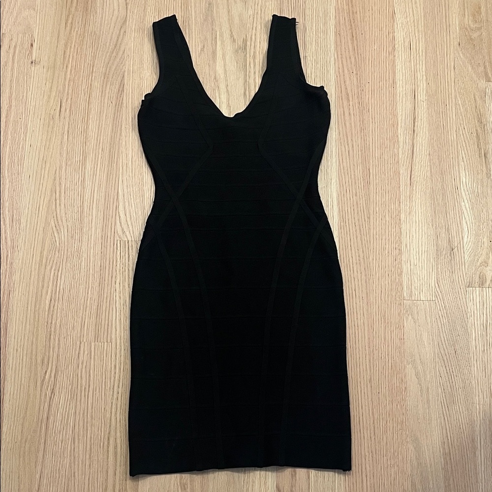 Herve Leger Classic Black Bandage Dress